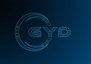 GYD düşük poli harfli logo vektör tasarımı. GYD düşük polyester logo tasarımı. Düşük polyester logo.