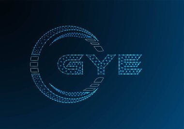 GYE düşük poli harfli logo vektör tasarımı. GYE düşük polyester logo tasarımı. Düşük polyester logo.