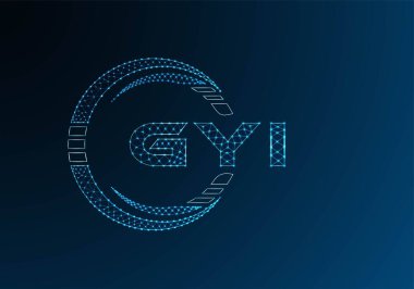 GYI düşük poli harfli logo vektör tasarımı. GYI düşük polyester logo tasarımı. Düşük polyester logo.