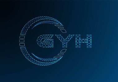 GYH düşük poli harfli logo vektör tasarımı. GYH düşük polyester logo tasarımı. Düşük polyester logo.