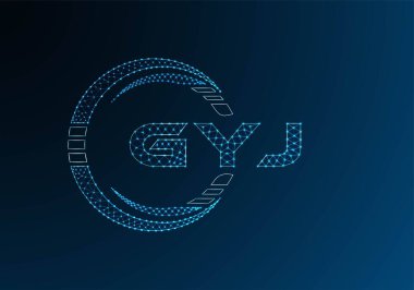 GYJ düşük poli harfli logo vektör tasarımı. GYJ düşük polyester logo tasarımı. Düşük polyester logo.