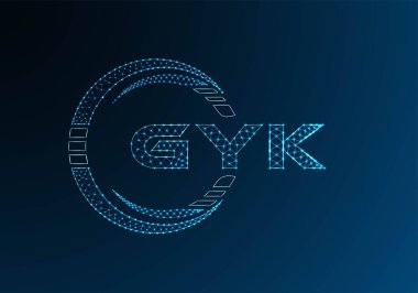GYK düşük poli harfli logo vektör tasarımı. GYK düşük polyester logo tasarımı. Düşük polyester logo.