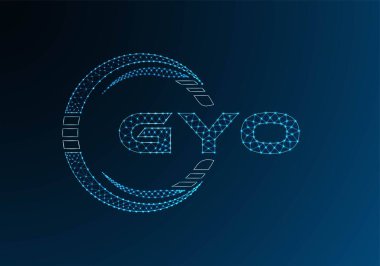 GYO düşük poli harfli logo vektör tasarımı. GYO düşük polyester logo tasarımı. Düşük polyester logo.