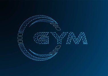 GYM düşük poli harfli logo vektör tasarımı. GYM düşük polyester logo tasarımı. Düşük polyester logo.