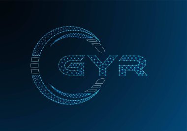 GYR düşük poli harfli logo vektör tasarımı. GYR düşük polyester logo tasarımı. Düşük polyester logo.
