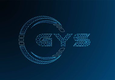 GYS düşük poli harfli logo vektör tasarımı. GYS düşük poli logo tasarımı. Düşük polyester logo.