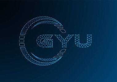GYU düşük poli harfli logo vektör tasarımı. Gyu daha düşük polyester logo tasarımı. Düşük polyester logo.