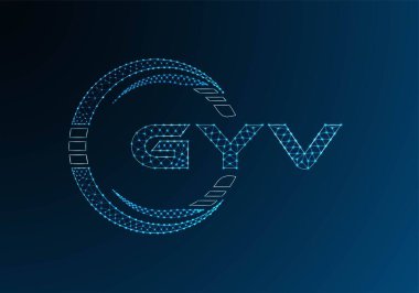 GYV düşük poli harfli logo vektör tasarımı. GYV düşük polyester logo tasarımı. Düşük polyester logo.