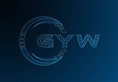 GYW düşük poli harfli logo vektör tasarımı. GYW düşük polyester logo tasarımı. Düşük polyester logo.