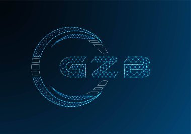 GZB düşük poli harfli logo vektör tasarımı. GZB düşük polyester logo tasarımı. Düşük polyester logo.