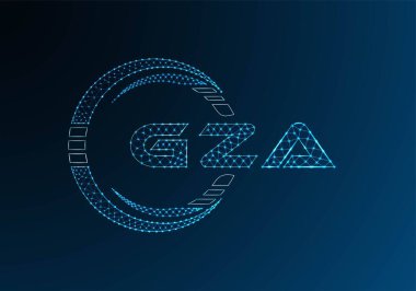 GZA düşük poli harfli logo vektör tasarımı. GZA düşük polyester logo tasarımı. Düşük polyester logo.