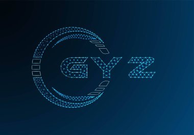 GYZ düşük poli harfli logo vektör tasarımı. GYZ düşük poli logo tasarımı. Düşük polyester logo.