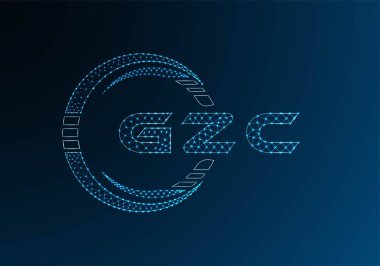 GZC düşük poli harfli logo vektör tasarımı. GZC düşük polyester logo tasarımı. Düşük polyester logo.