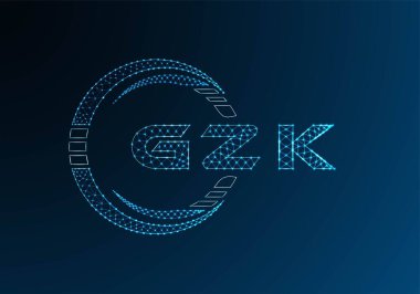 GZK düşük poli harfli logo vektör tasarımı. GZK düşük polyester logo tasarımı. Düşük polyester logo.