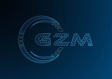 GZM düşük poli harfli logo vektör tasarımı. GZM düşük polyester logo tasarımı. Düşük polyester logo.