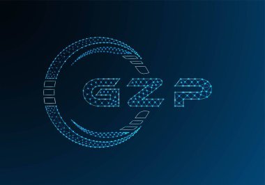 GZP düşük poli harfli logo vektör tasarımı. GZP düşük polyester logo tasarımı. Düşük polyester logo.