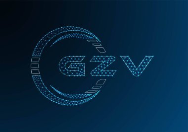 GZV düşük poli harfli logo vektör tasarımı. GZV düşük polyester logo tasarımı. Düşük polyester logo.