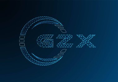 GZX düşük poli harfli logo vektör tasarımı. GZX düşük poli logo tasarımı. Düşük polyester logo.