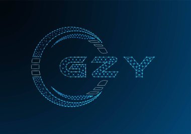 GZY düşük poli harfli logo vektör tasarımı. GZY düşük poli logo tasarımı. Düşük polyester logo.
