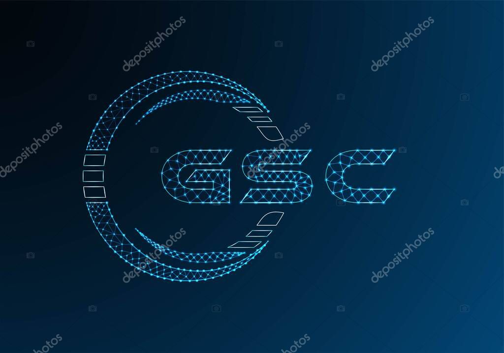 GSC low poly letter logo vector design. GSC lower poly logo design. Low poly logo.