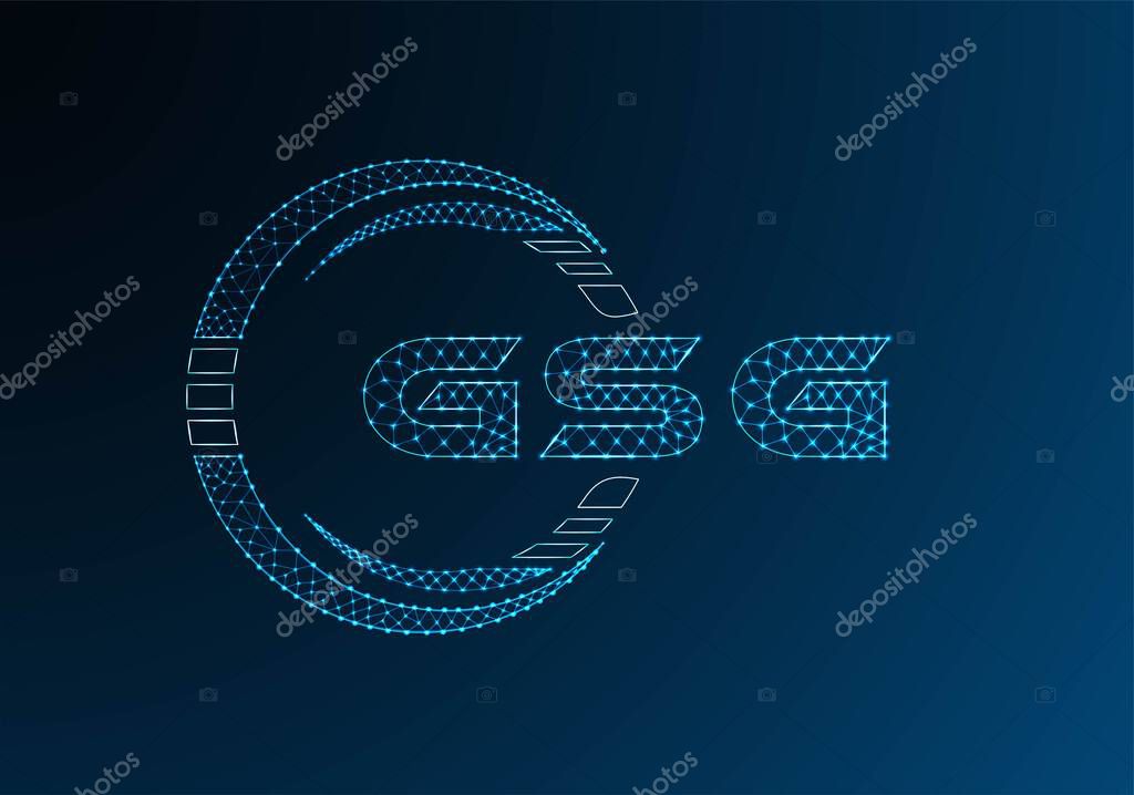 GSG low poly letter logo vector design. GSG lower poly logo design. Low poly logo.