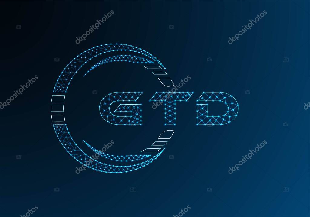 GTD low poly letter logo vector design. GTD lower poly logo design. Low poly logo.