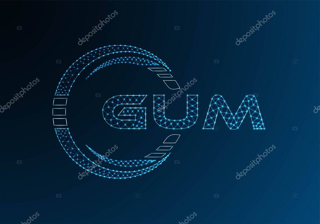 GUM low poly letter logo vector design. GUM lower poly logo design. Low poly logo.