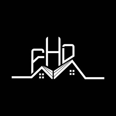 FHD Real State logo tasarımı, FHD basit ve modern logo. FHD lüks alfabe tasarımı  