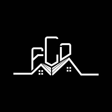 FLD Real State logo tasarımı, basit ve modern logo. Katlanmış lüks alfabe tasarımı  