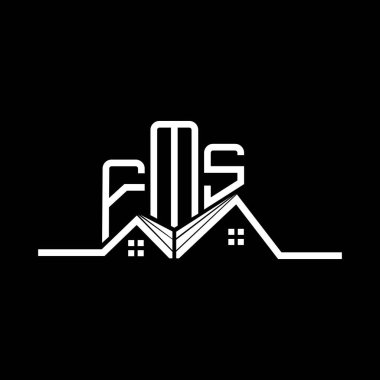 FMS Real State logo tasarımı, basit ve modern FMS logosu. FMS lüks alfabe tasarımı  