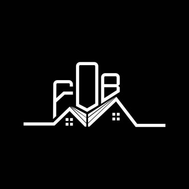 FOB Real State logo tasarımı, FOB basit ve modern logo. FOB lüks alfabe tasarımı  