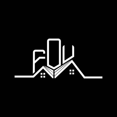 FOU Real State logo tasarımı, FOU basit ve modern logo. FOU lüks alfabe tasarımı  