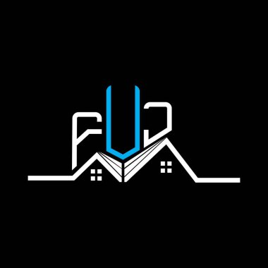 FUJ Real State logo tasarımı, FUJ basit ve modern logo. FUJ lüks alfabe tasarımı  