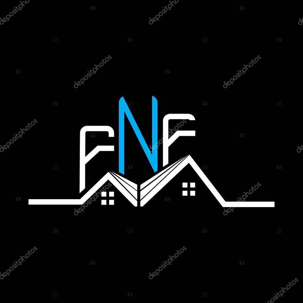 FNF Real State logo design, FNF simple and modern logo. FNF luxurious alphabet design