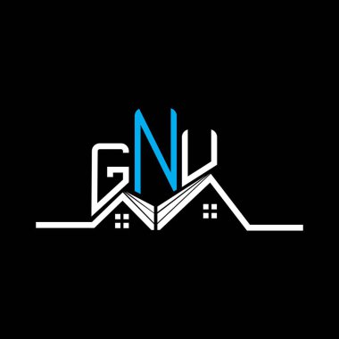 GNU Real State logo tasarımı, GNU basit ve modern logo. GNU lüks alfabe tasarımı  
