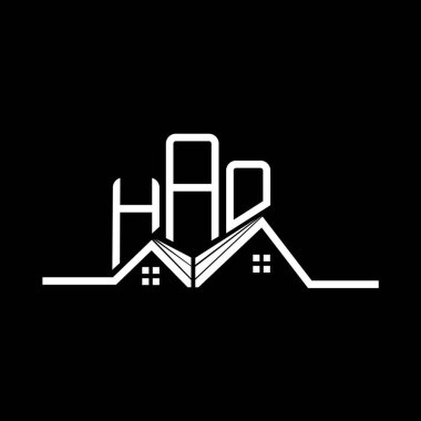 HAO Real State logosu tasarımı, HAO basit ve modern logosu. HAO lüks alfabe tasarımı  