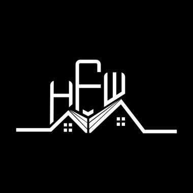 HFW Real State logo tasarımı, basit ve modern HFW logosu. HFW lüks alfabe tasarımı  