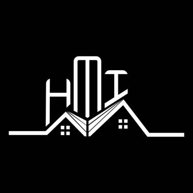 HMI Real State logo tasarımı, HMI basit ve modern logo. HMI lüks alfabe tasarımı  