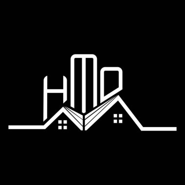 HMO Real State logo tasarımı, HMO basit ve modern logo. HMO lüks alfabe tasarımı  