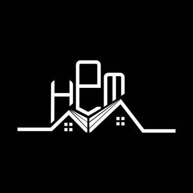HPM Real State logo tasarımı, basit ve modern HPM logosu. HPM lüks alfabe tasarımı  