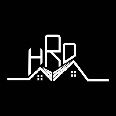 HRO Real State logo tasarımı, basit ve modern HRO logosu. HRO lüks alfabe tasarımı  