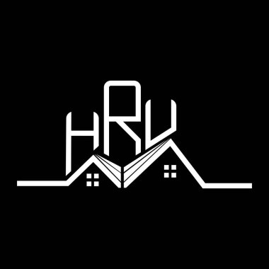 HRU Real State logo tasarımı, basit ve modern HRU logosu. HRU lüks alfabe tasarımı  