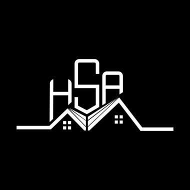 HSA Emlak Tasarımı, basit ve modern HSA logosu. HSA lüks alfabe tasarımı  