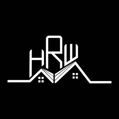 HRW Real State logo tasarımı, basit ve modern HRW logosu. HRW lüks alfabe tasarımı  