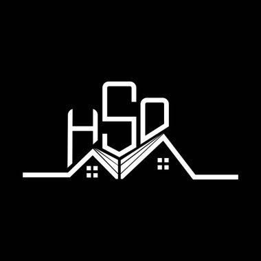 HSO Real State logo tasarımı, basit ve modern HSO logosu. HSO lüks alfabe tasarımı  