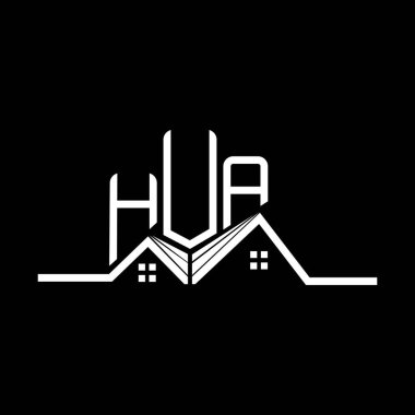 HUA Real State logo tasarımı, basit ve modern HUA logosu. HUA lüks alfabe tasarımı  