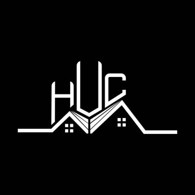 HUC Real State logo tasarımı, basit ve modern HUC logosu. HUC lüks alfabe tasarımı  