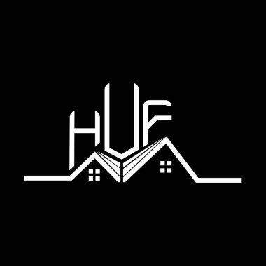 HUF Real State logo tasarımı, HUF basit ve modern logo. HUF lüks alfabe tasarımı  