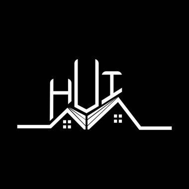 HUI Real State logo tasarımı, basit ve modern HUI logosu. HUI lüks alfabe tasarımı  