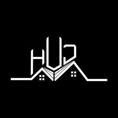 HUJ Real State logo tasarımı, basit ve modern HUJ logosu. HUJ lüks alfabe tasarımı  